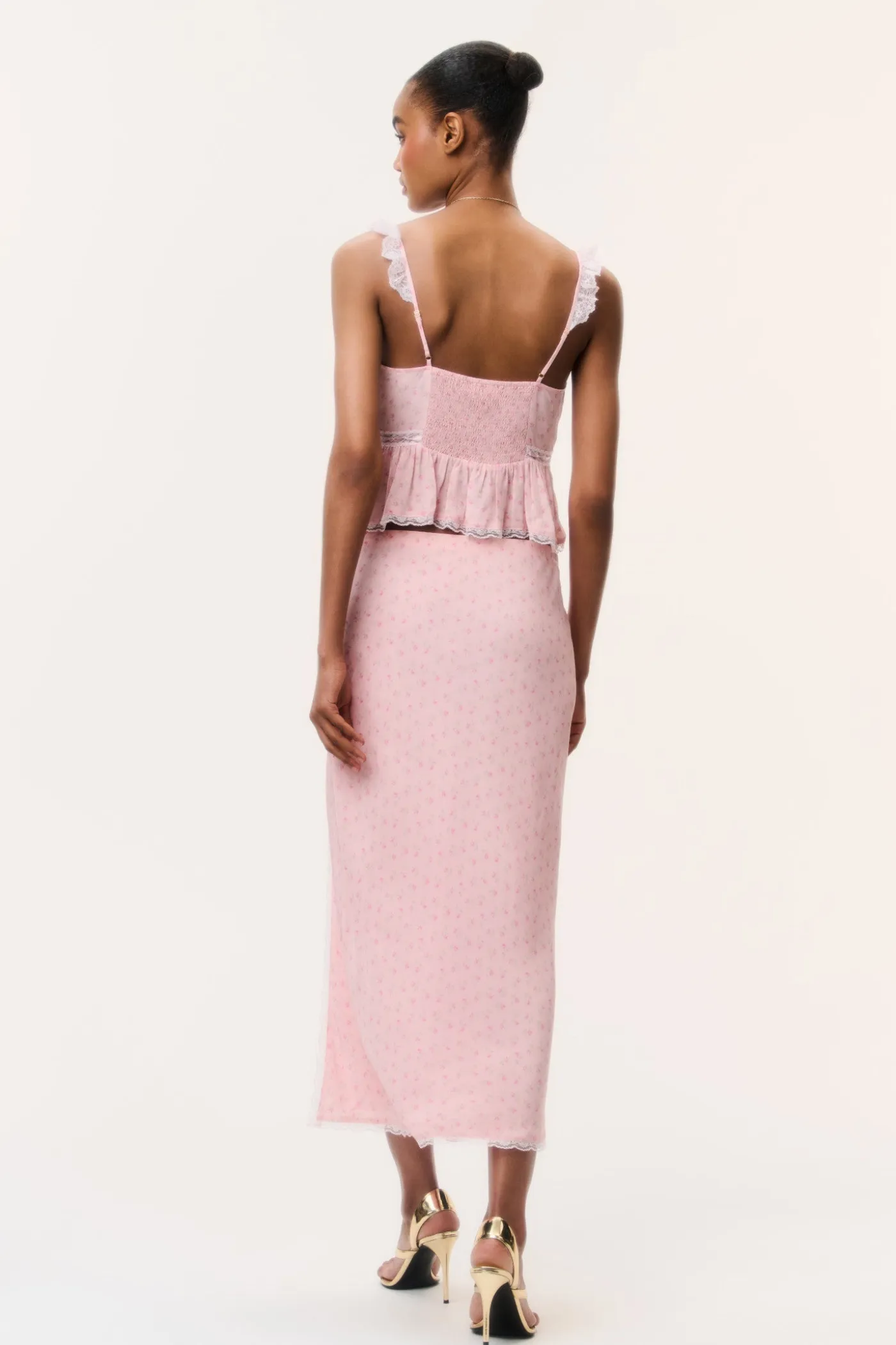 Silvia Floral Crepe Midi Skirt