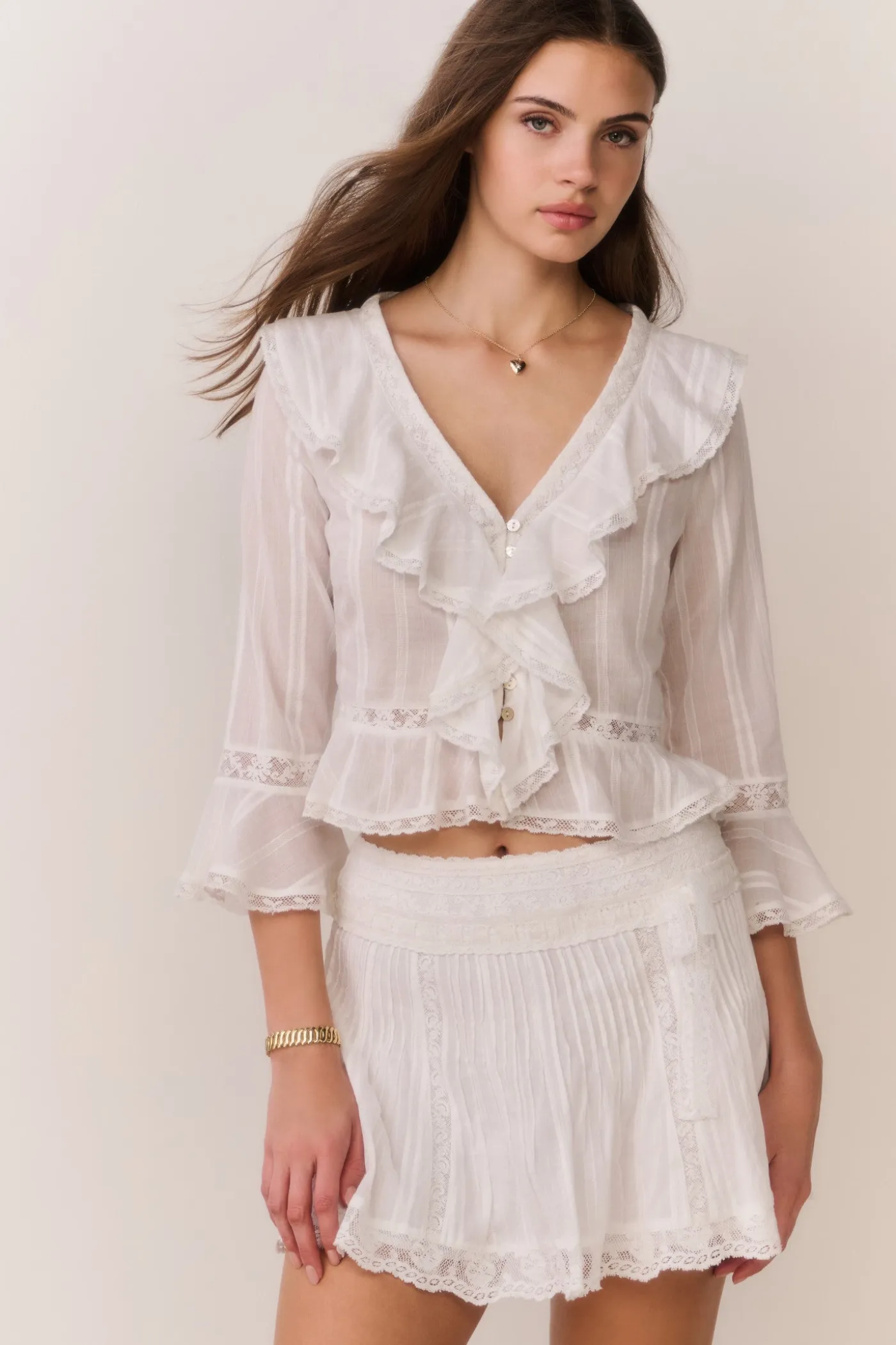 Solena Cotton Victorian Mini Skirt