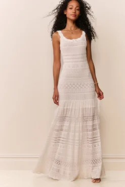Solenne Fine Pointelle Maxi Dress
