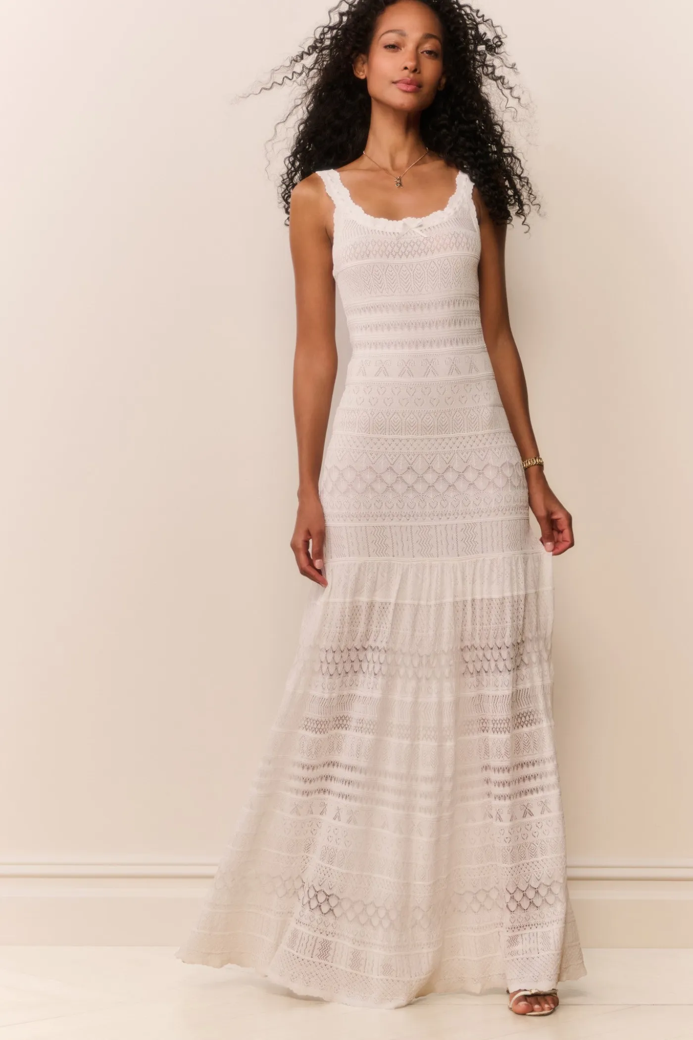 Solenne Fine Pointelle Maxi Dress