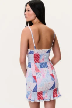 Solier Patchwork Print Mini Dress
