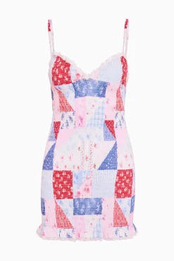 Solier Patchwork Print Mini Dress