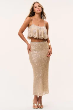 Sorwyn Beaded Sequin Crop Top