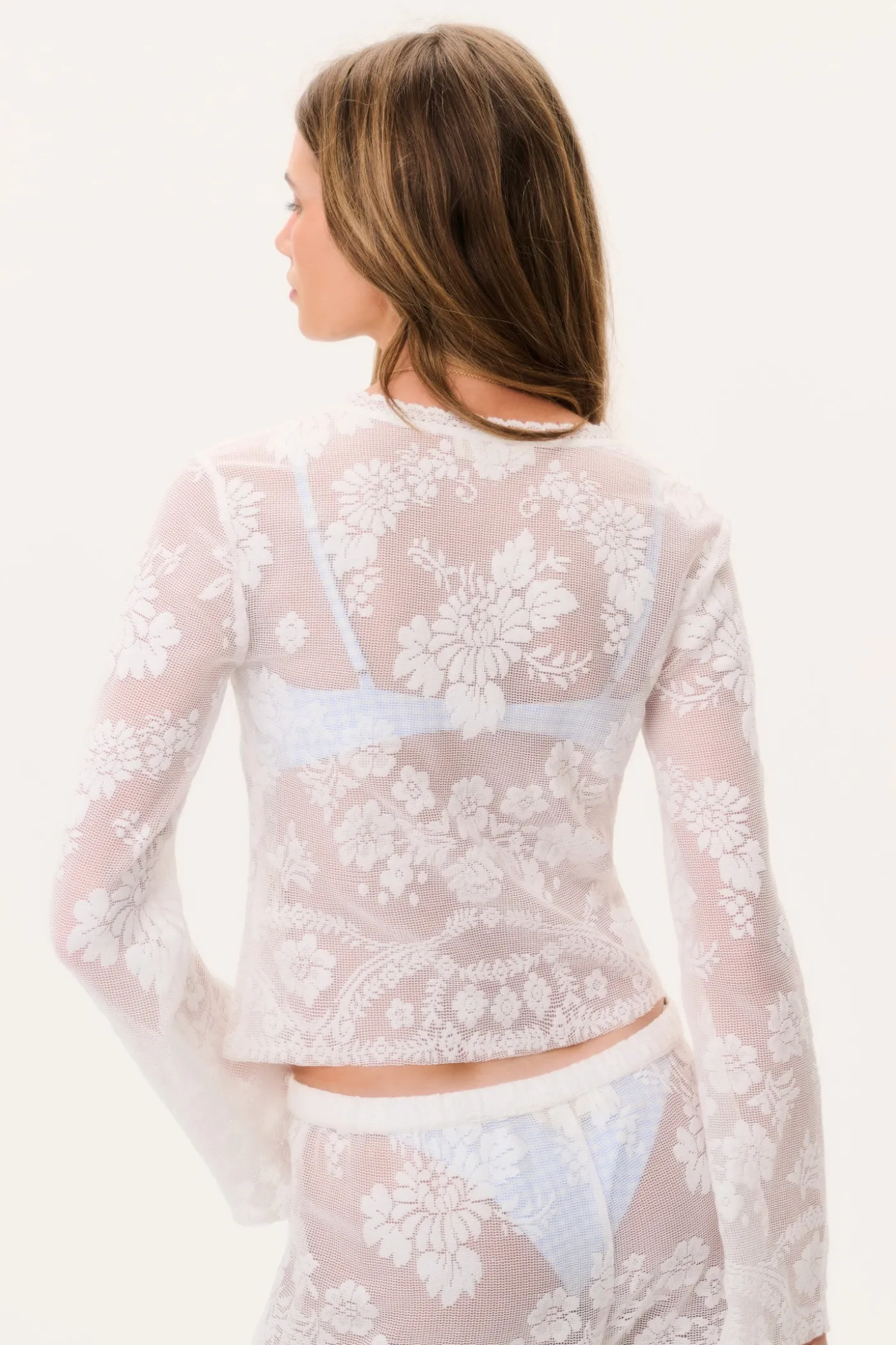 Stacellea Sheer Lace Top