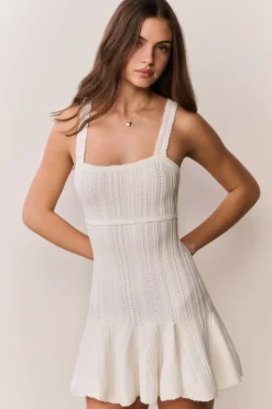 Tabatha Stretch Pointelle Mini Dress