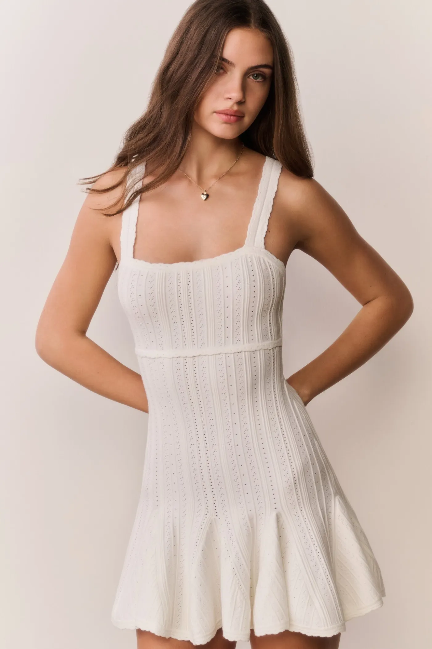 Tabatha Stretch Pointelle Mini Dress