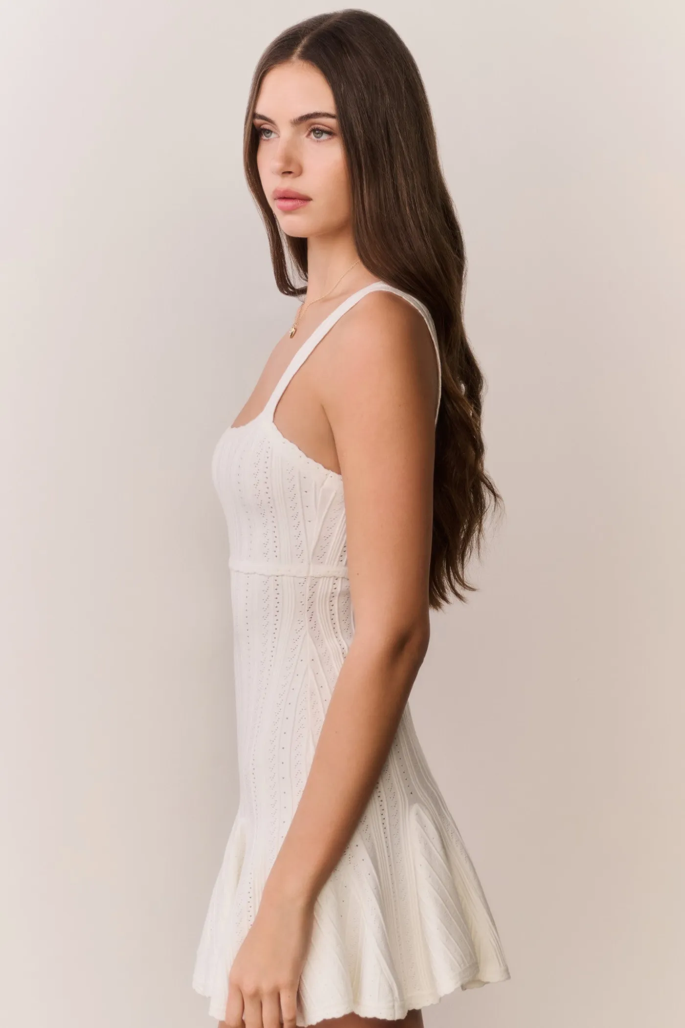Tabatha Stretch Pointelle Mini Dress