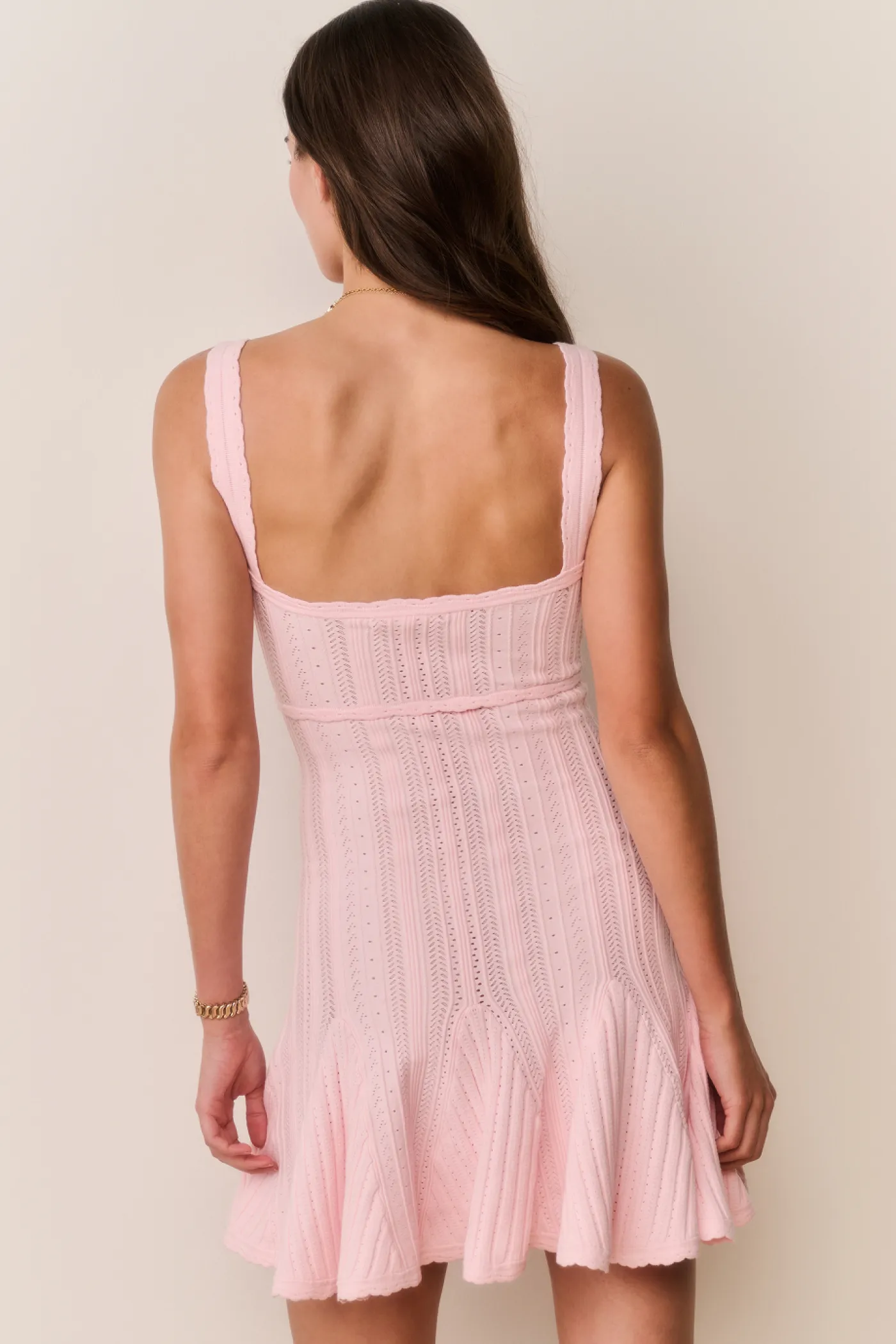 Tabatha Stretch Pointelle Mini Dress