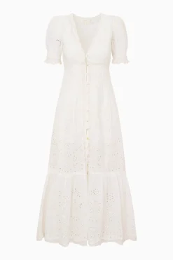Tarragon Cotton Bandana Eyelet Midi Dress