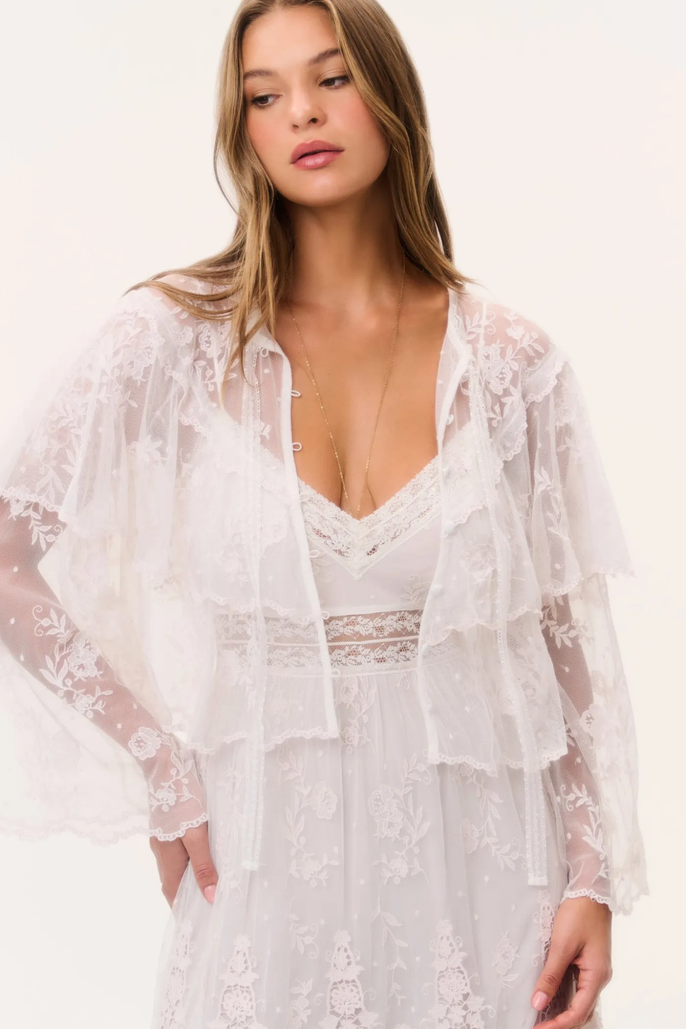 Tourelle Sheer Lace Blouse