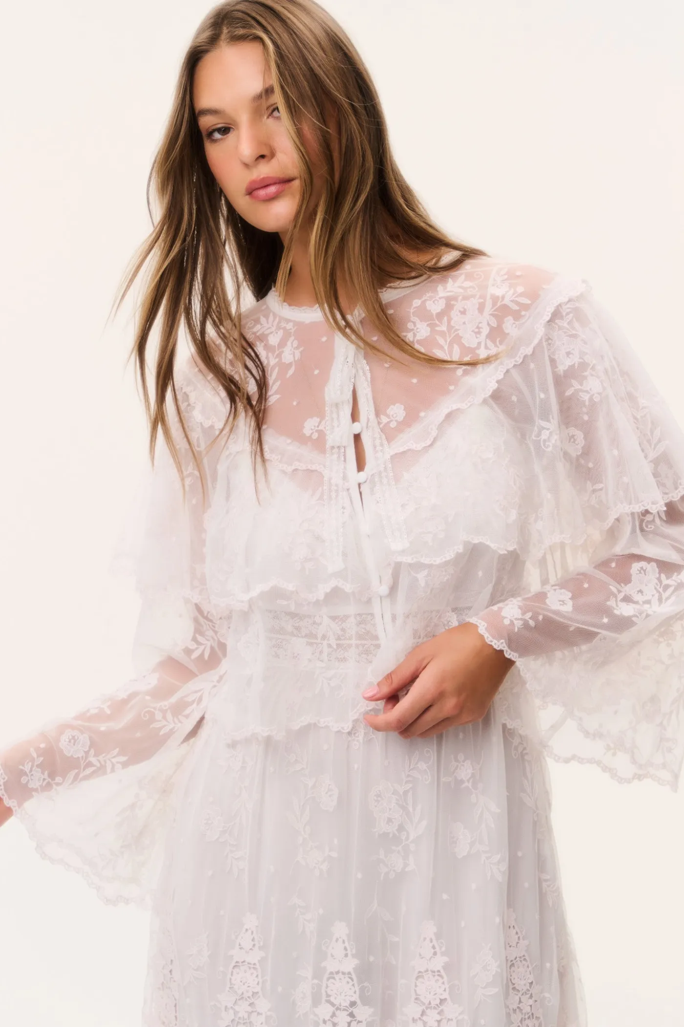 Tourelle Sheer Lace Blouse