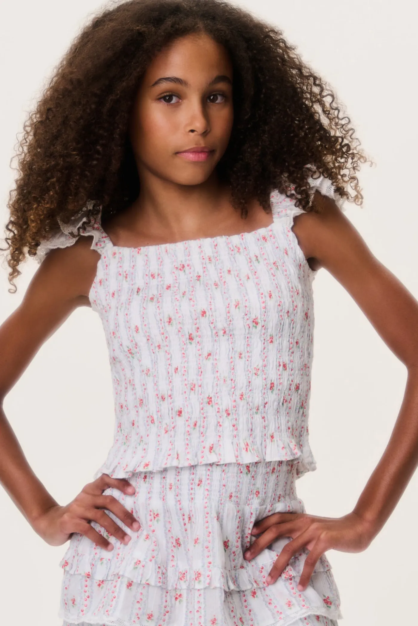 Tween Cherry Stripe Caspia Top