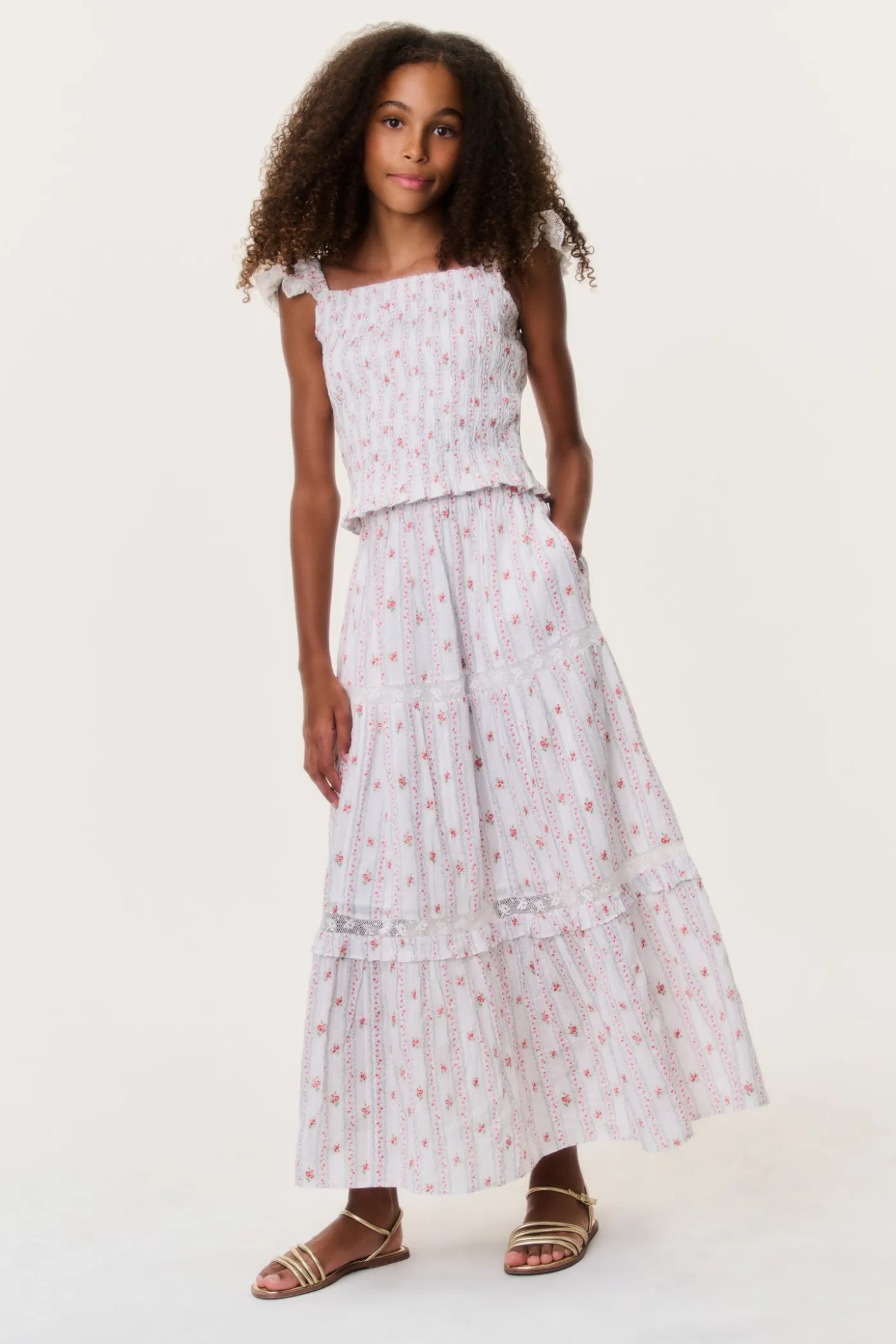 Tween Cherry Stripe Colina Skirt