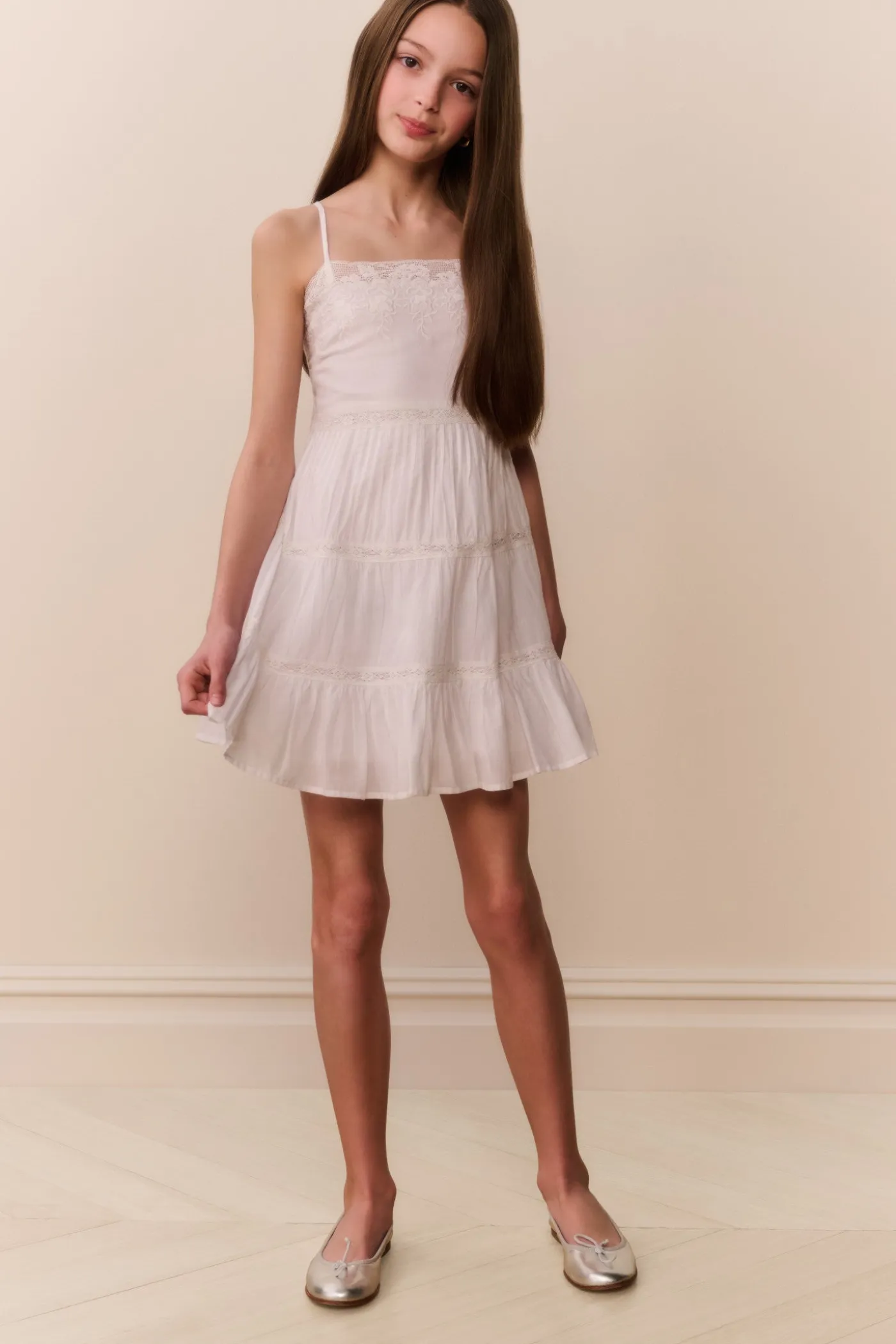 Tween Cotton Lace-Trimmed Zuri Dress