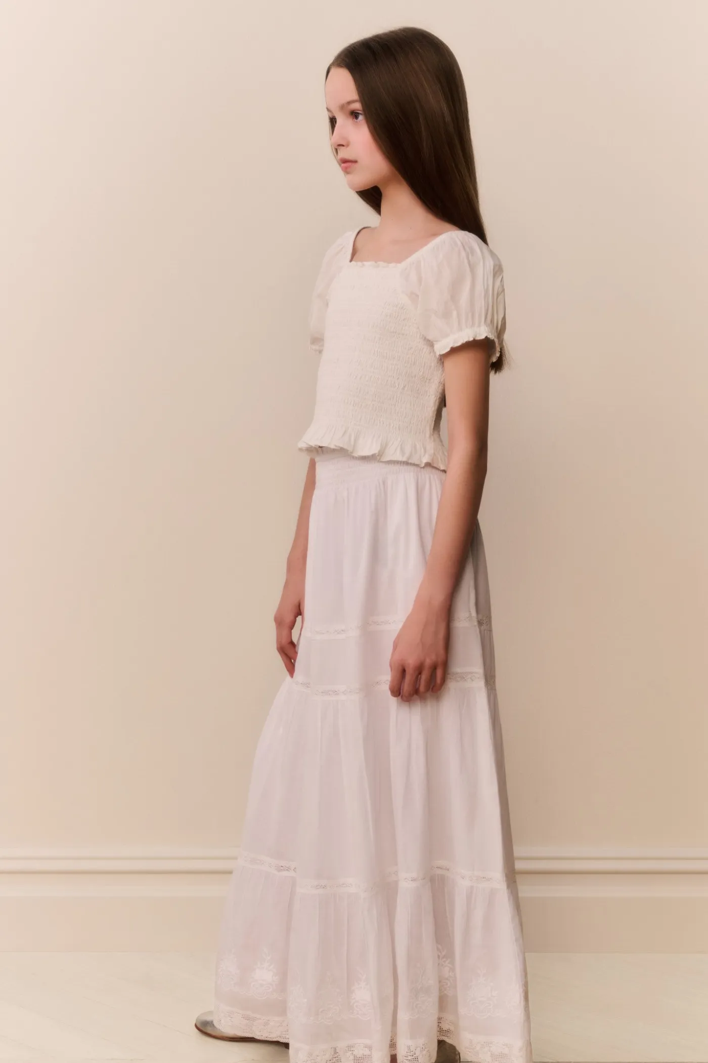 Tween Cotton Tiered Sampaio Maxi Skirt