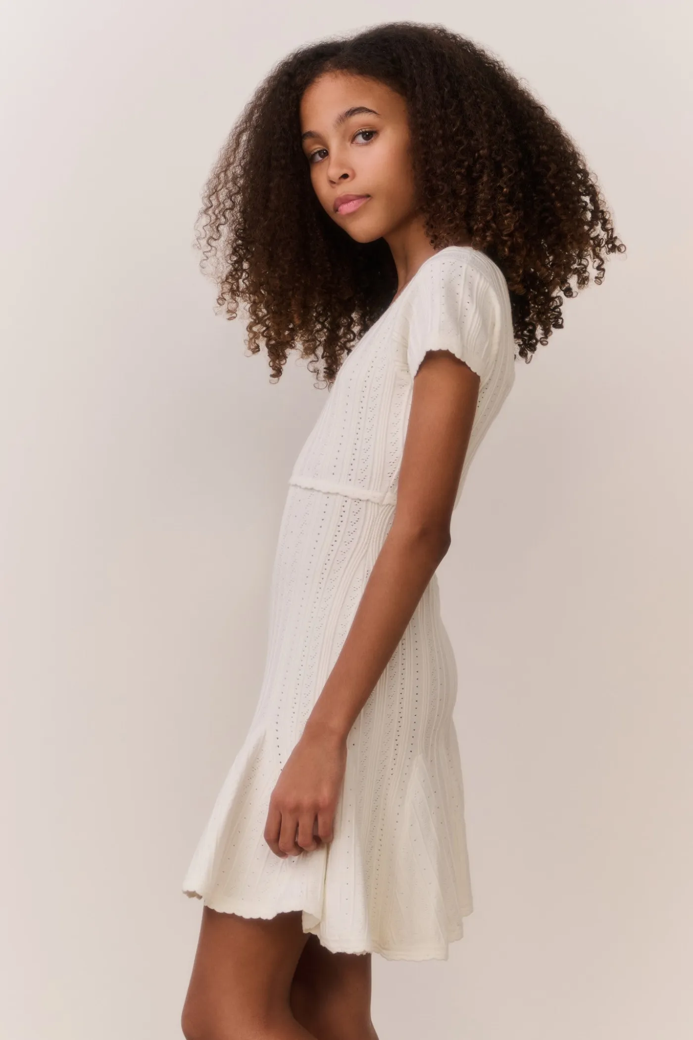 Tween Daffron Stretch Pointelle Dress