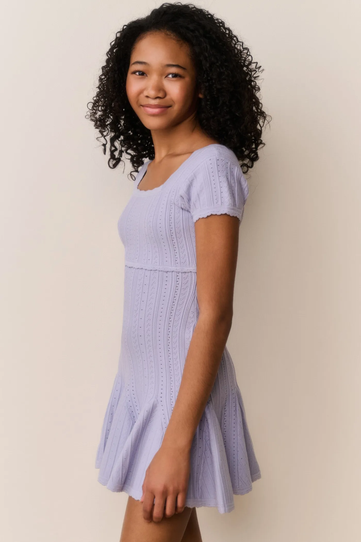 Tween Daffron Stretch Pointelle Dress