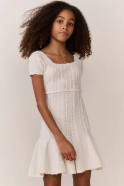 Tween Daffron Stretch Pointelle Dress
