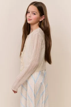 Tween Kena Alpaca-Wool Pointelle Cardigan