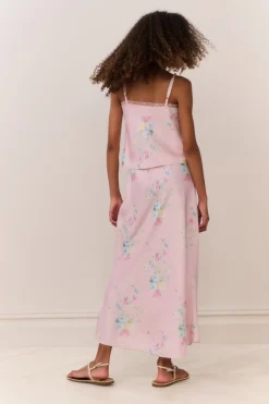 Tween Lirena Satin Floral Top