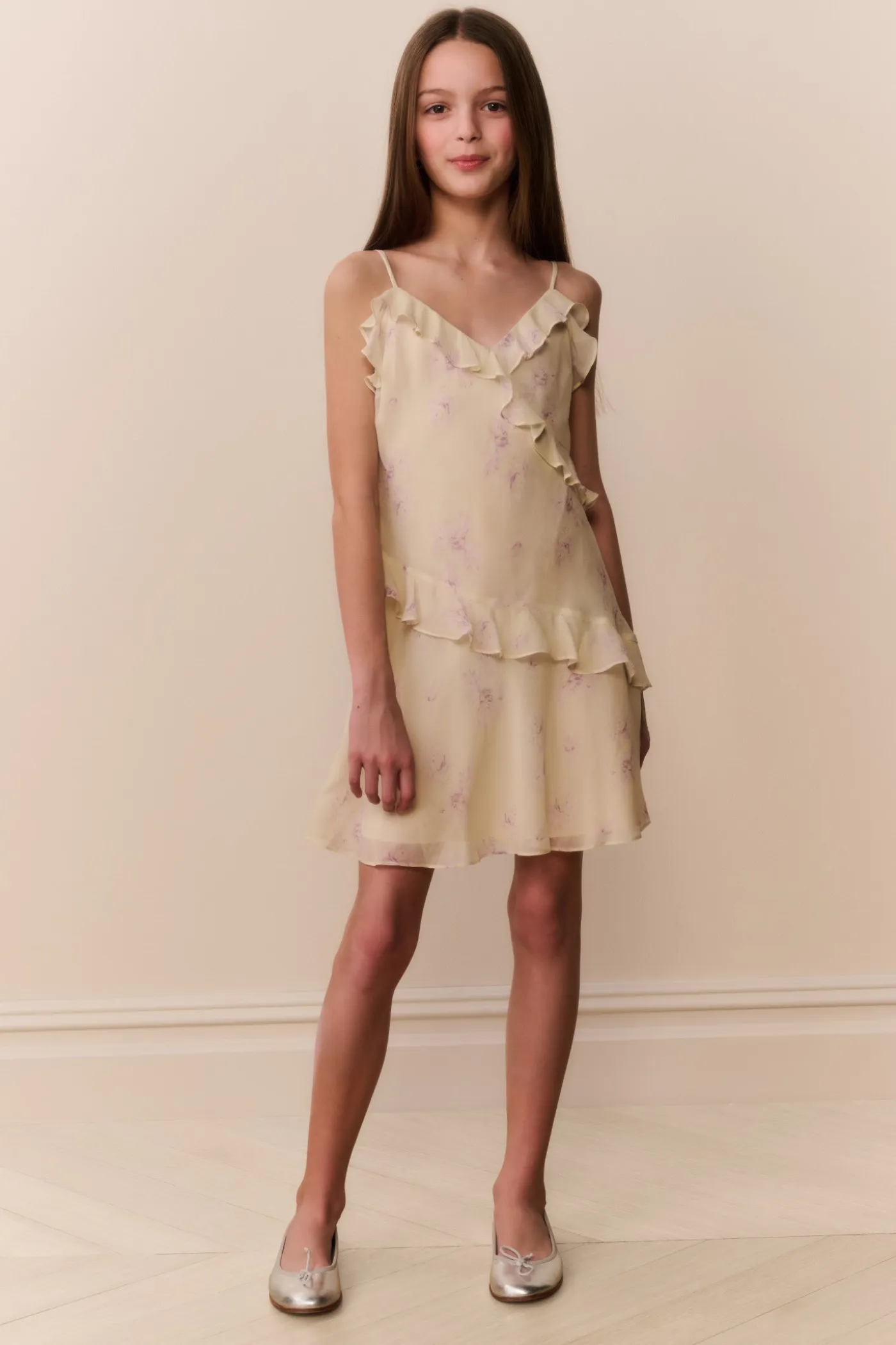 Tween Lomina Floral Chiffon Dress