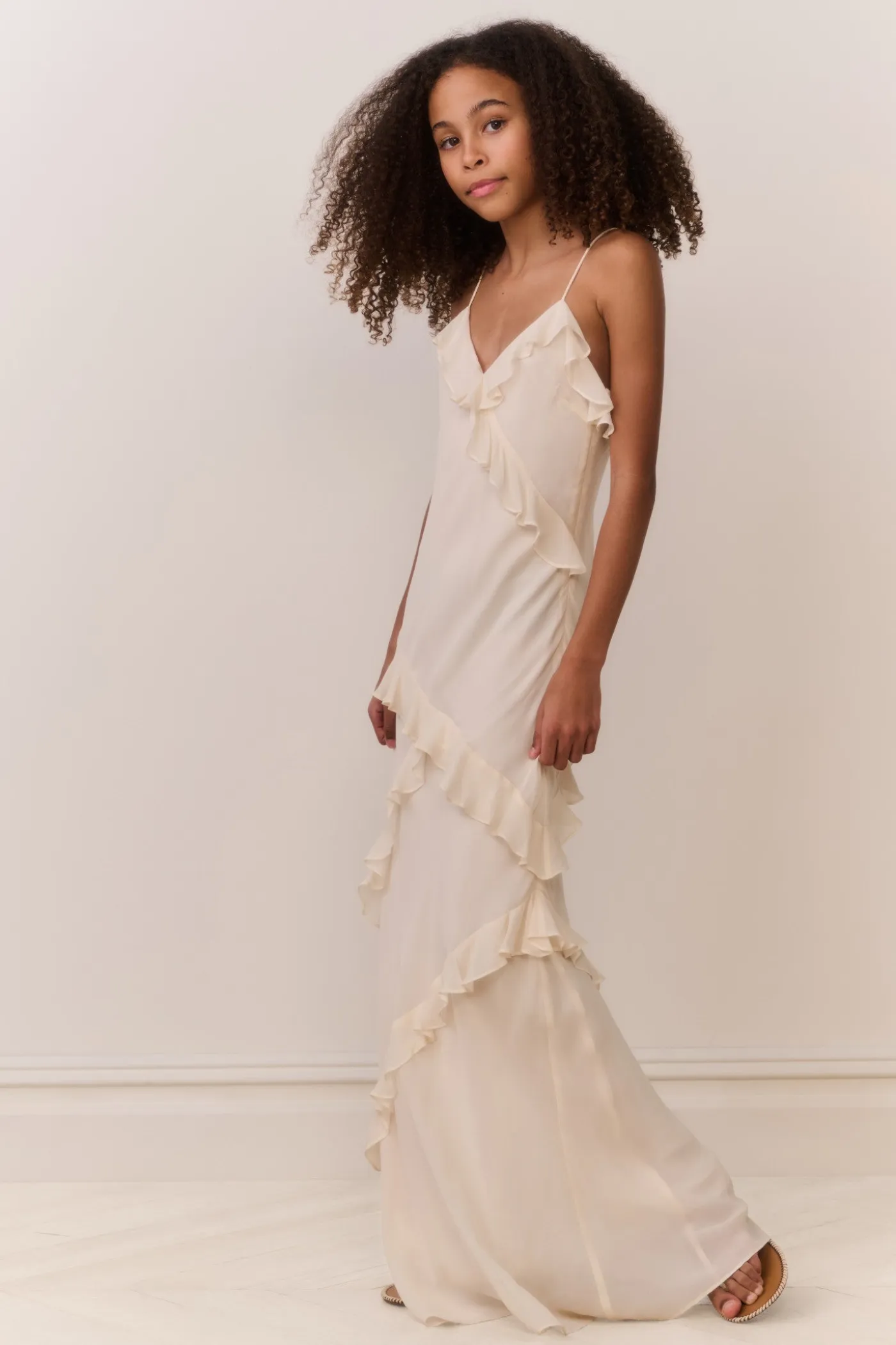 Tween Mini Rialto Cream Maxi Dress