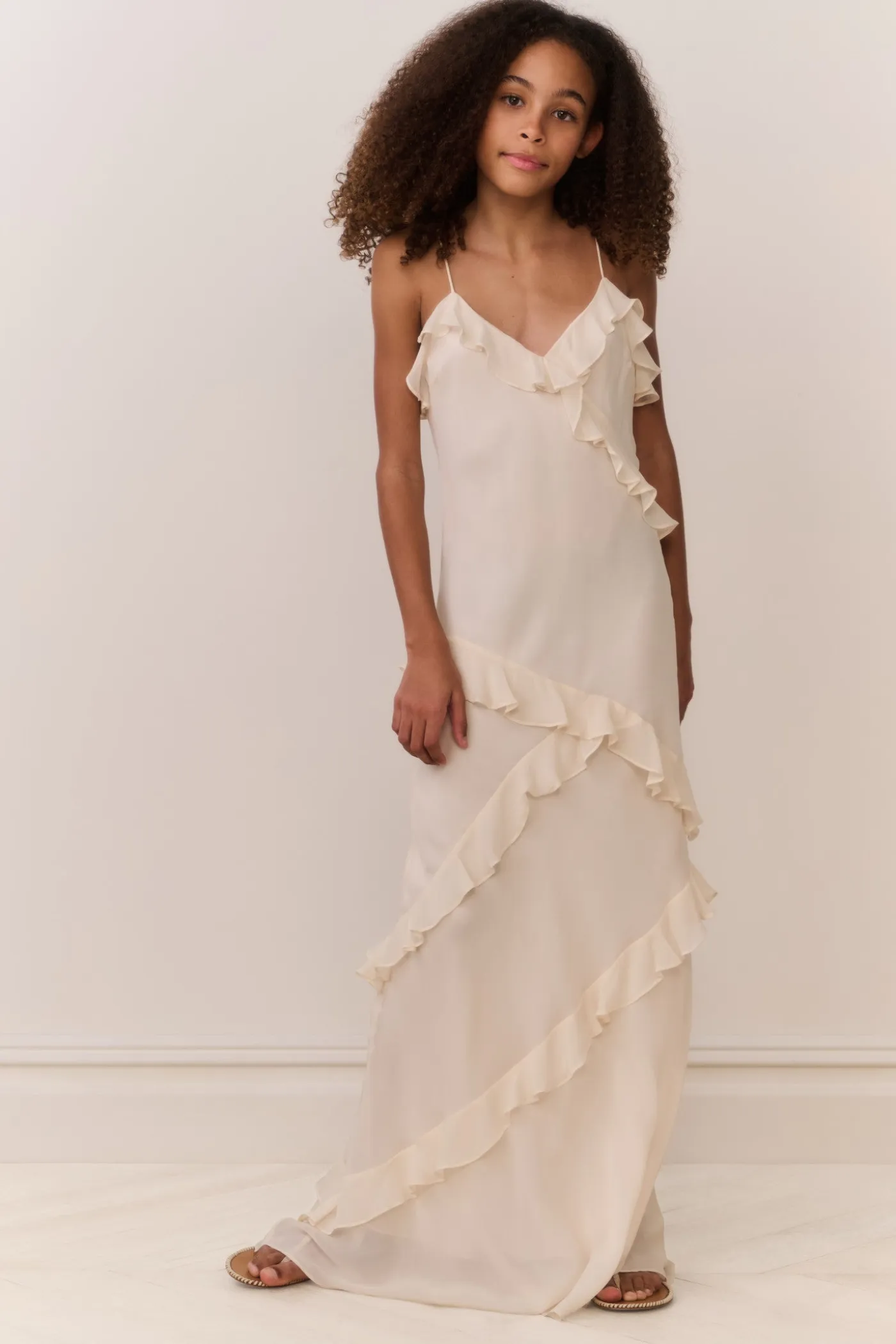 Tween Mini Rialto Cream Maxi Dress