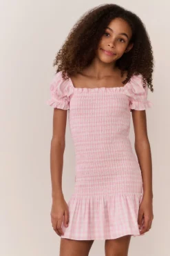 Tween Mosa Cotton Gingham Dress