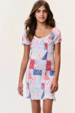 Tween Solier Patchwork Mini Dress
