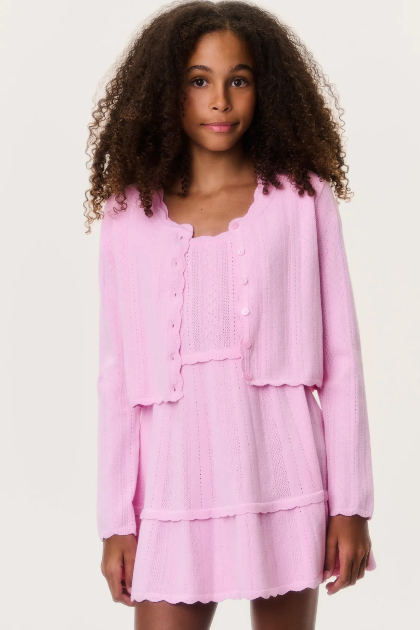 Tween Stretch Pointelle Gemna Cardigan