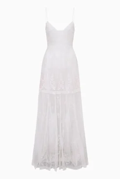 Valmy Embroidered Tulle Maxi Dress