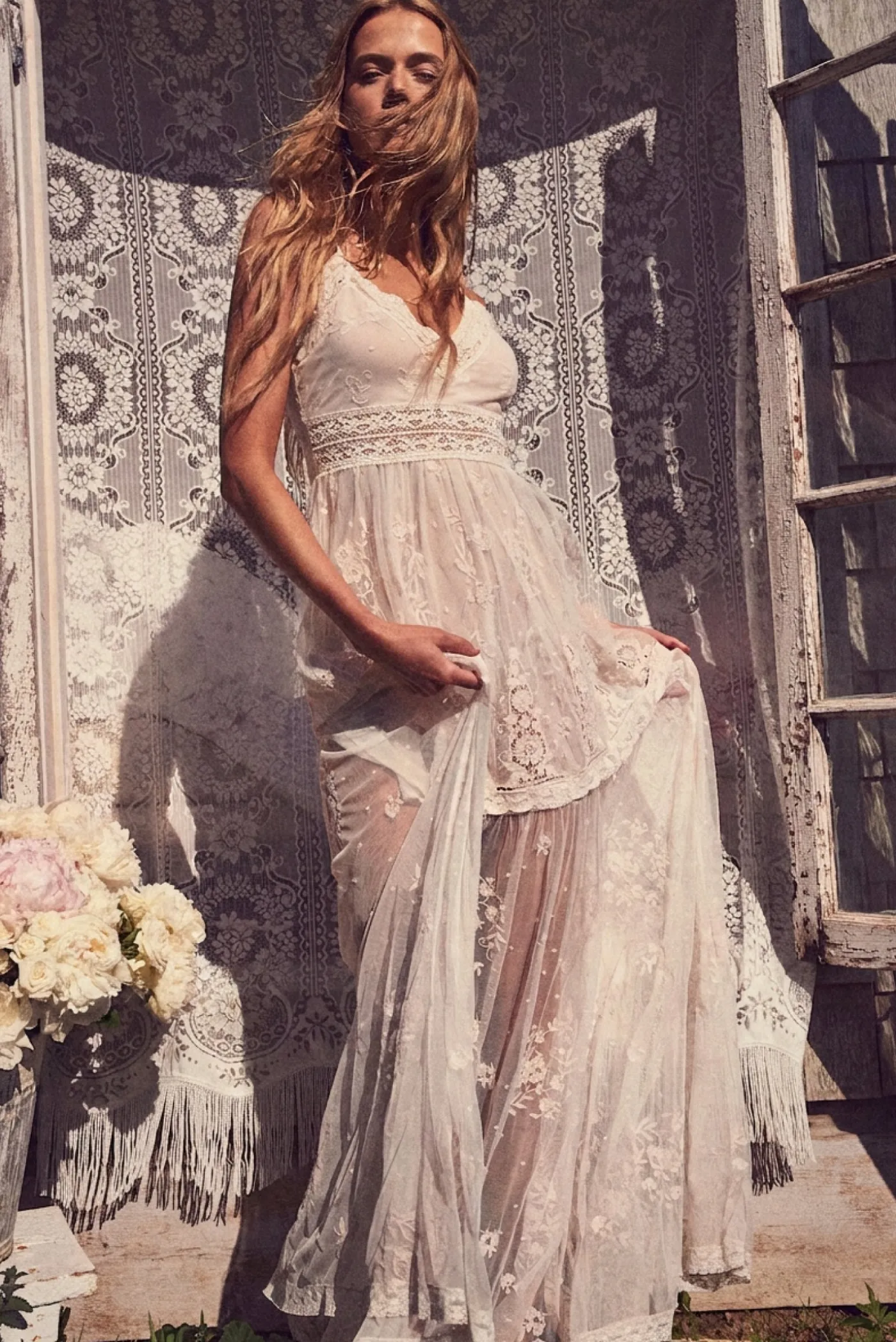 Valmy Embroidered Tulle Maxi Dress