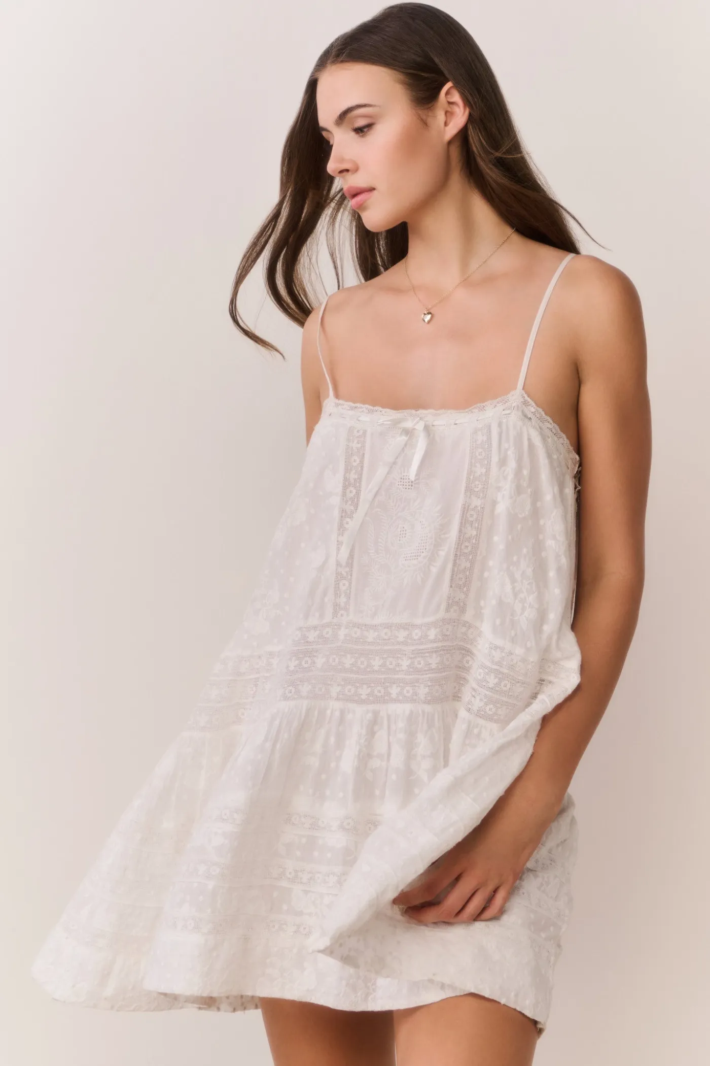 Vionett Cotton Victorian Mini Dress