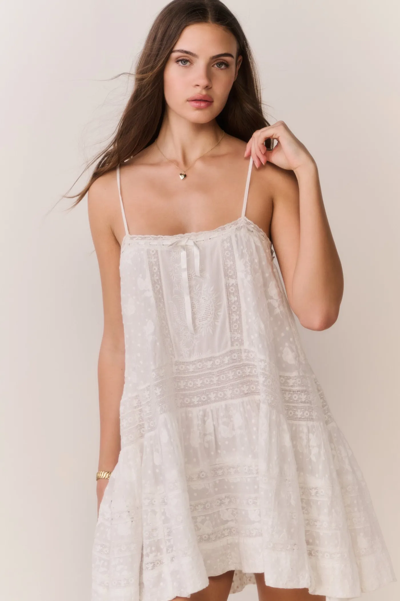 Vionett Cotton Victorian Mini Dress