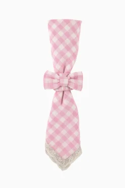Yarn Dye Gingham Bow Napkin Rings - Set of 4