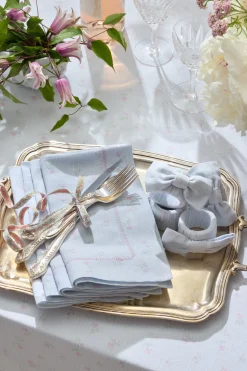 Yarn Dye Printed Bow Napkin Rings - Set of 4