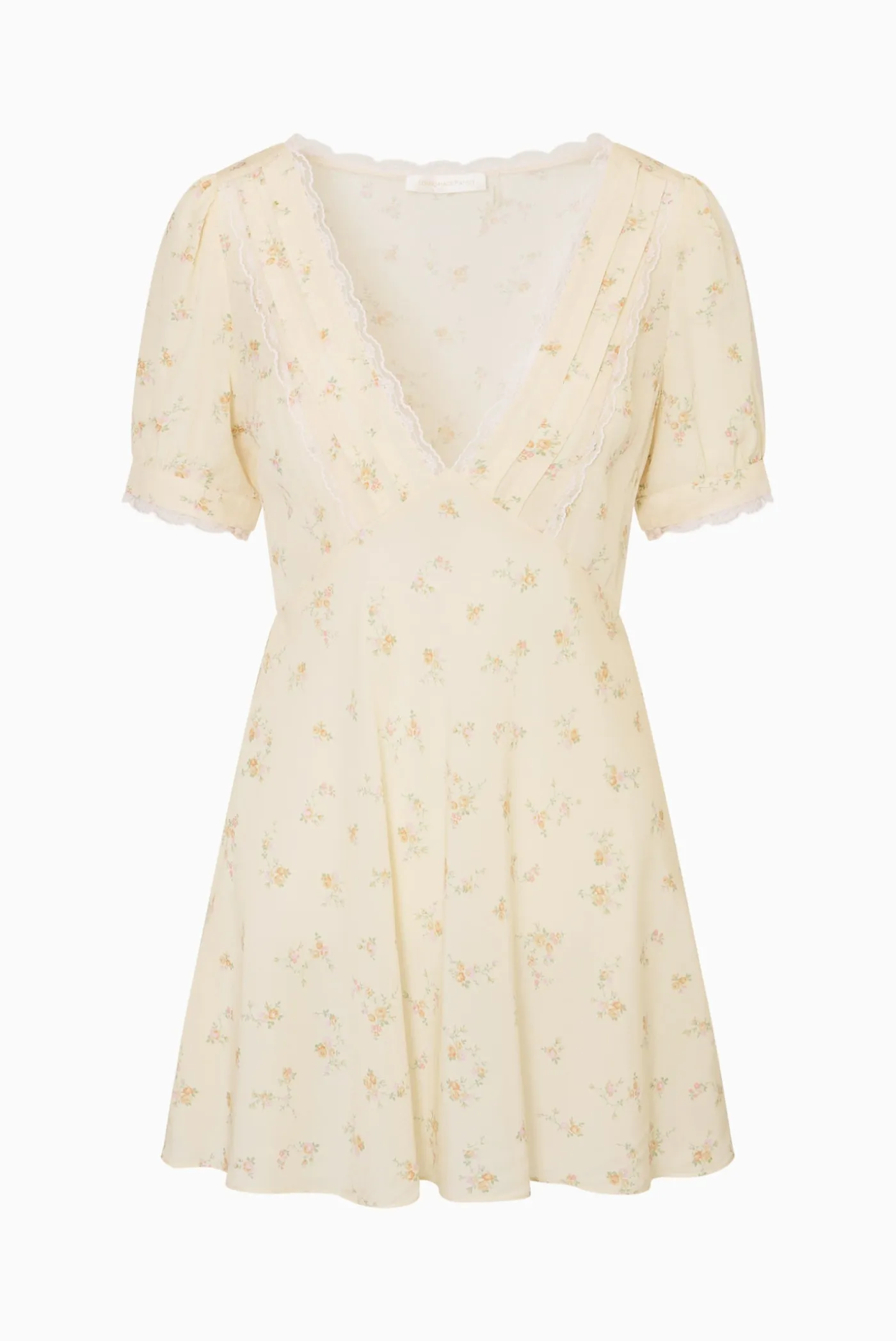 Yasmin Floral Lace-Trimmed Mini Dress