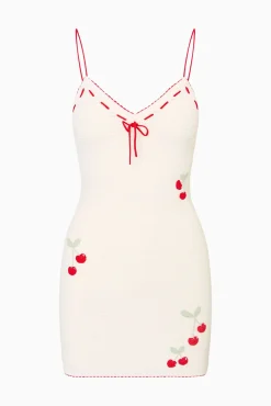 Yelena Cherry Crochet Mini Dress