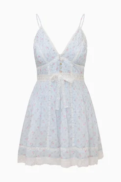 Zirelle Floral Cotton Lace-Trimmed Mini Dress