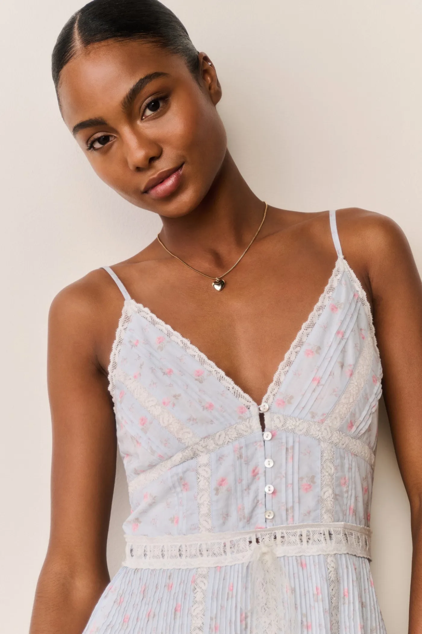 Zirelle Floral Cotton Lace-Trimmed Mini Dress