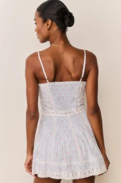 Zirelle Floral Cotton Lace-Trimmed Mini Dress