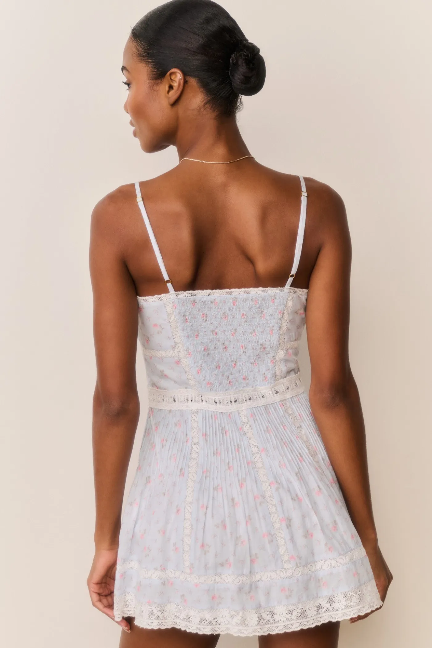 Zirelle Floral Cotton Lace-Trimmed Mini Dress